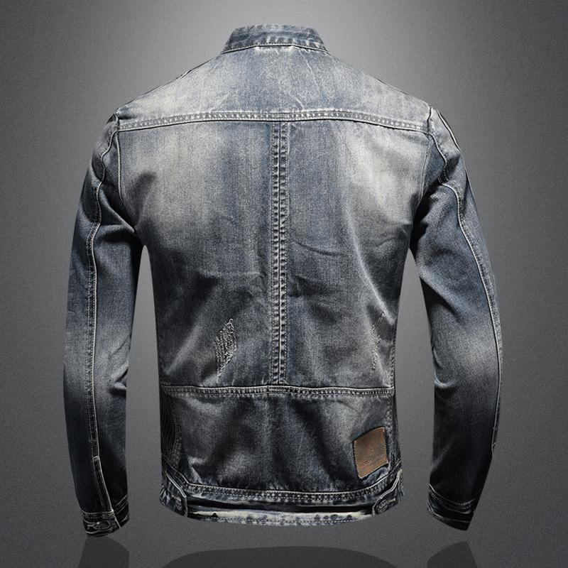 Men's Vintage Stand Collar Zipper Jacket Cycling Motorcycle Jacket 9261087195320