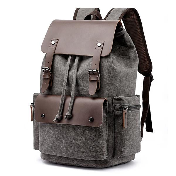 Lässiger Rucksack aus Canvas mit großer Klappe und großem Fassungsvermögen