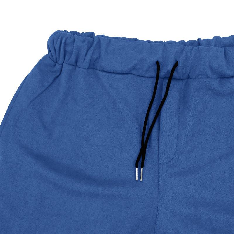 Men's Casual Suede Pocket Single Breasted Slim Fit Shirt Loose Sweatpants Set 9261812973752