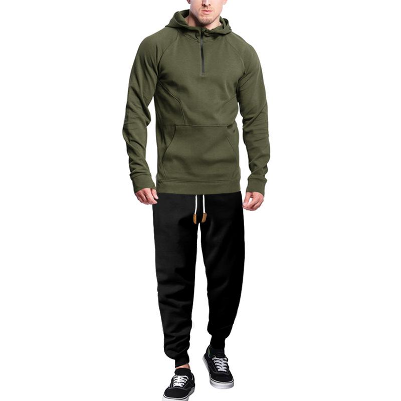 Men's Casual Sports Hooded Sweatshirt and Pants Set 9260834324664