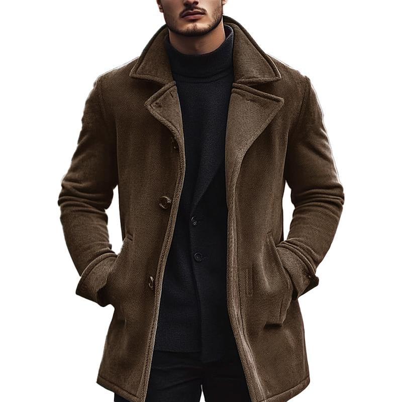 Men's Solid Canvas Lapel Coat 9274168017080