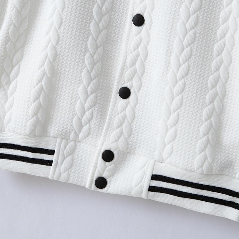 Men's Casual Stand Collar Jacquard Loose Single-breasted Baseball Jacket 9261087981752