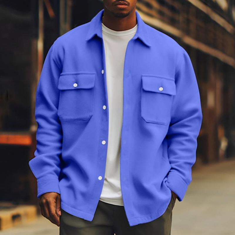 Men's Solid Color Casual Basic Lapel Jacket 9261082542264