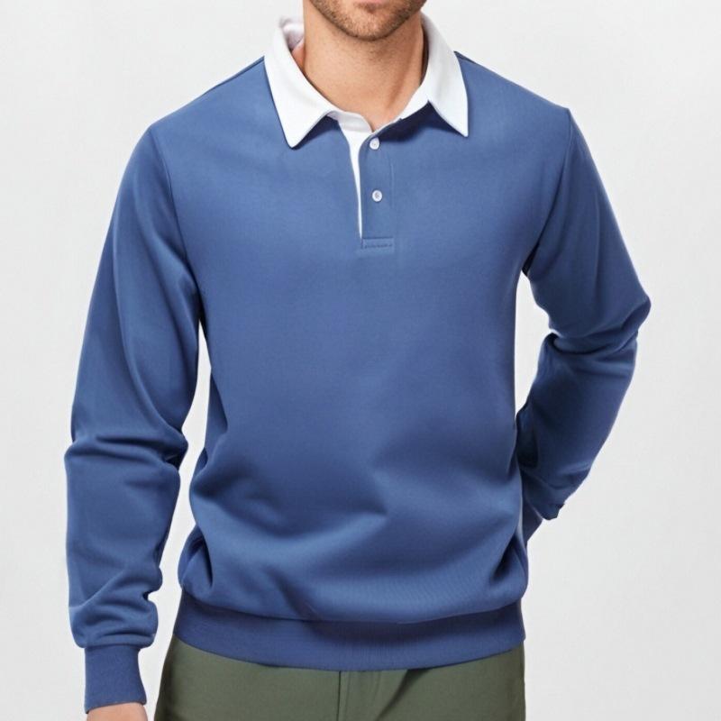 Men's Classic Casual Long Polo Neck Long Sleeve Sweatshirt 9268189561016