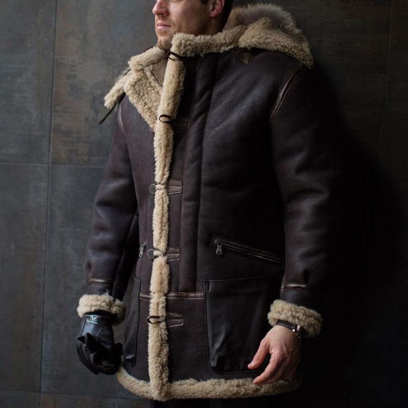 Men's Vintage Thickened Fur Leather Coat 9261101514936