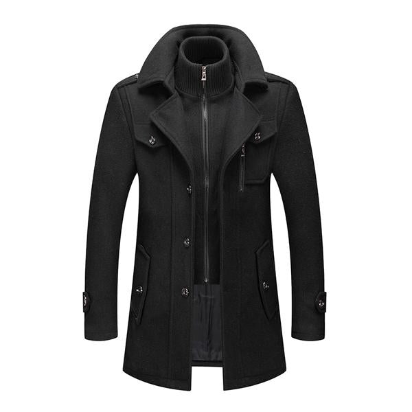 Men's Retro Double Collar Woolen Coat 9261101449400