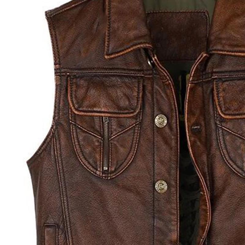 Men's Vintage Distressed Leather Vest 9268190314680