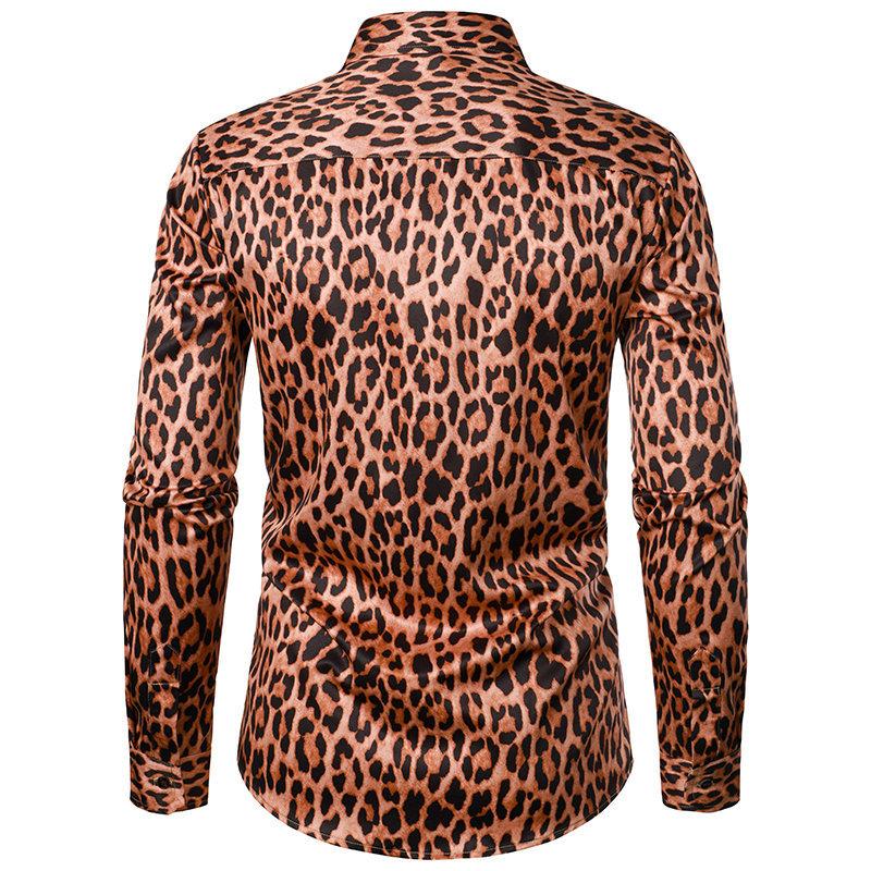 Men's Leopard Lapel Long Sleeve Casual Shirt 9267507134648