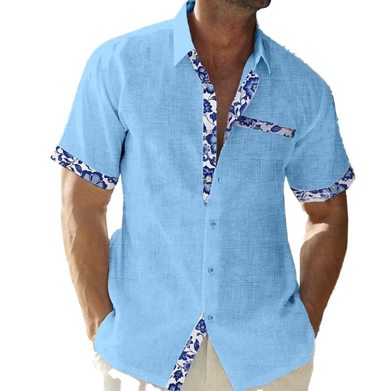 Men's Hawaii Beach Vacation Short Sleeve Cardigan Shirt 9261788463288