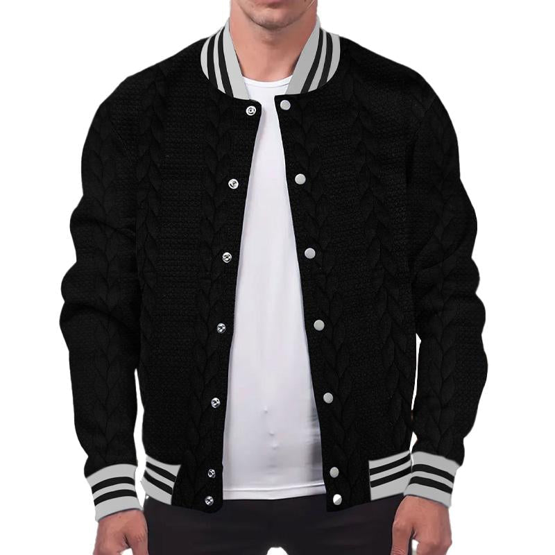 Men's Casual Single Breasted Cardigan Baseball Jacket 9261088735416