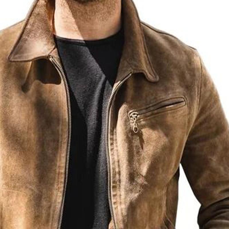 Men's Vintage Suede Lapel Jacket 9879141417144
