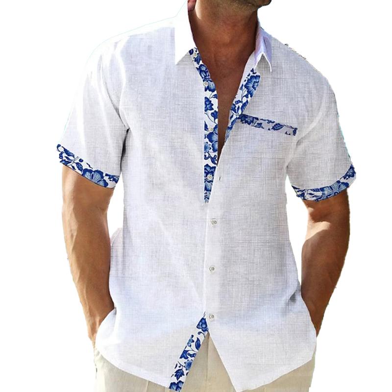 Men's Hawaii Beach Vacation Short Sleeve Cardigan Shirt 9261788463288