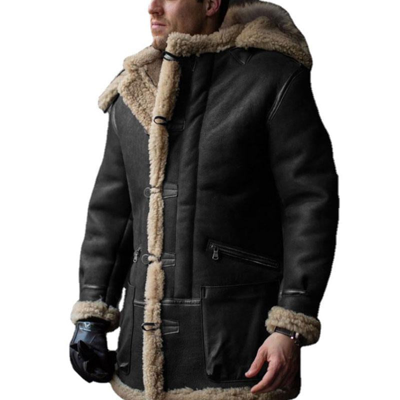 Men's Vintage Thickened Fur Leather Coat 9261101514936