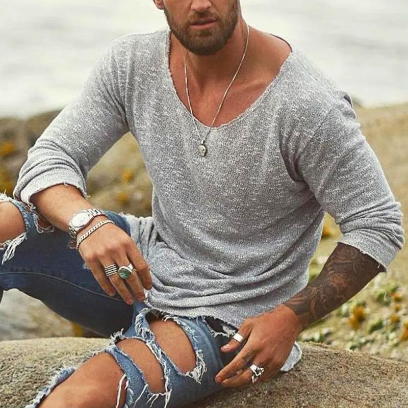 Men's Loose Casual Long Sleeve T-Shirt 9261117309112