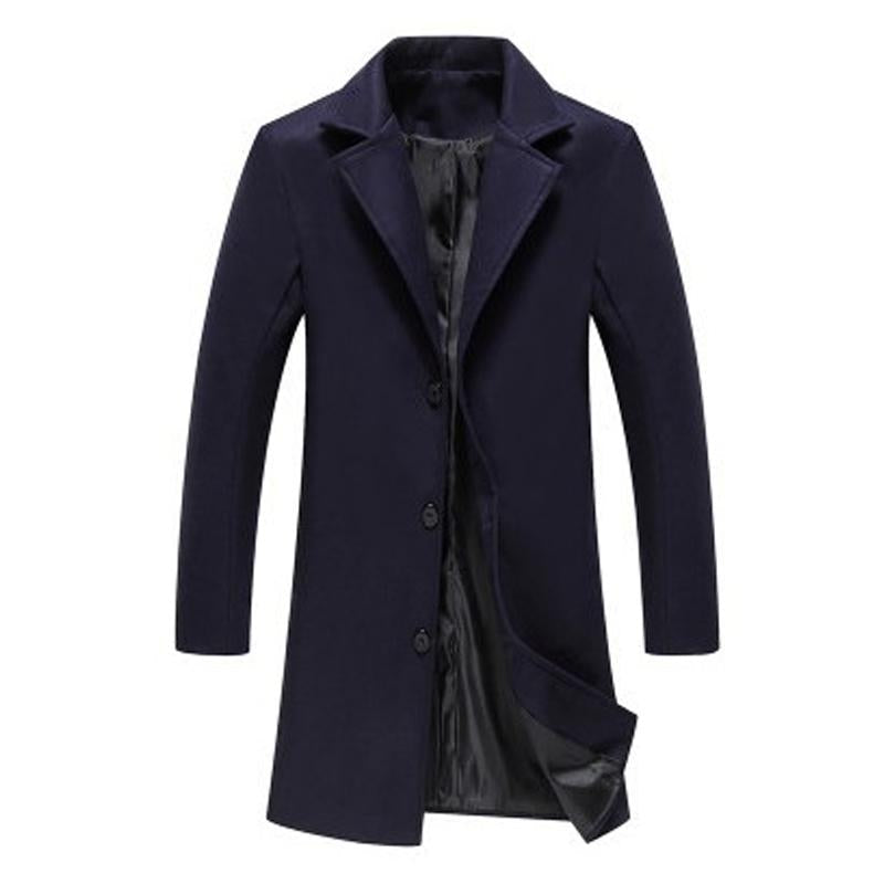 Men's Solid Color Single-breasted Trench Coat 9261101777080