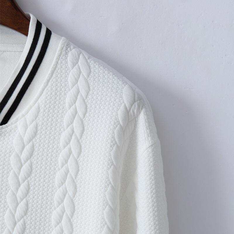 Men's Casual Stand Collar Jacquard Loose Single-breasted Baseball Jacket 9261087981752