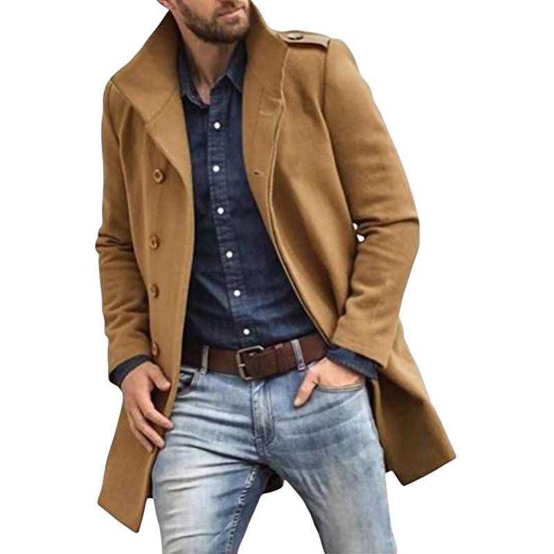 Men's Stand Collar Single Breasted Mid-length Coat 9261104234680