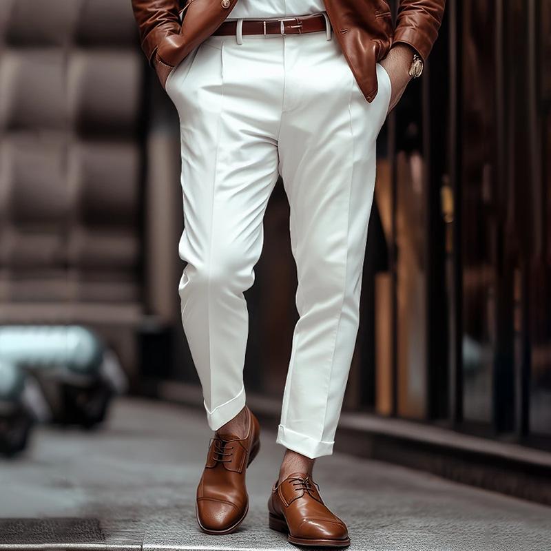 Men's Solid Color Comfortable Straight Suit Pants 9271921443000