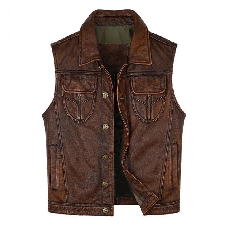 Men's Vintage Distressed Leather Vest 9268190314680