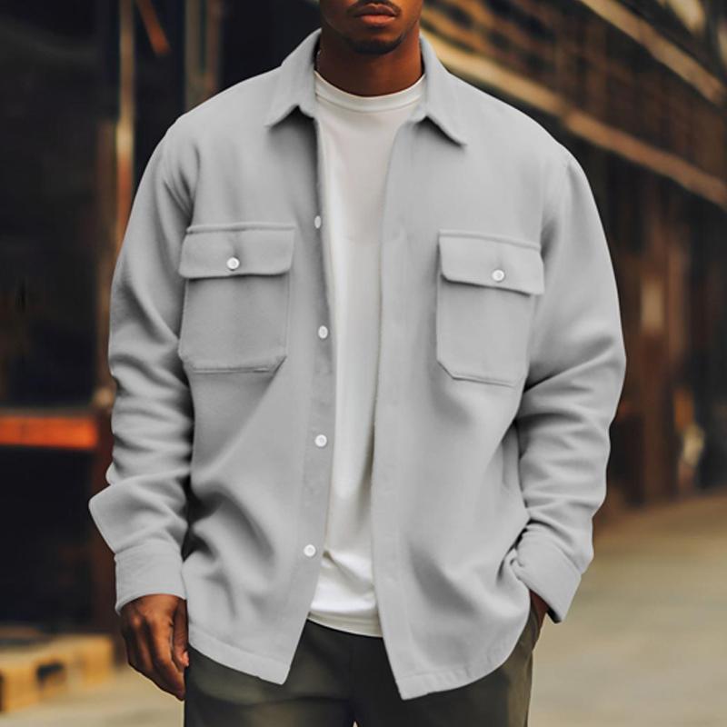 Men's Solid Color Casual Basic Lapel Jacket 9261082542264