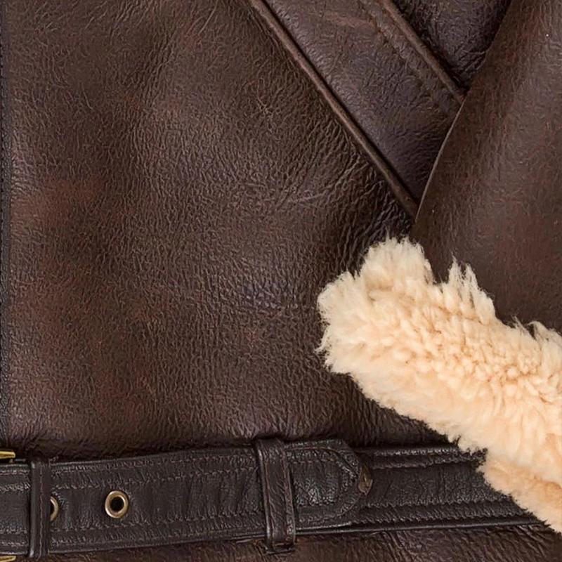 Men's Casual Lapel Warm Long Sleeve Faux Leather Coat 9261101547704