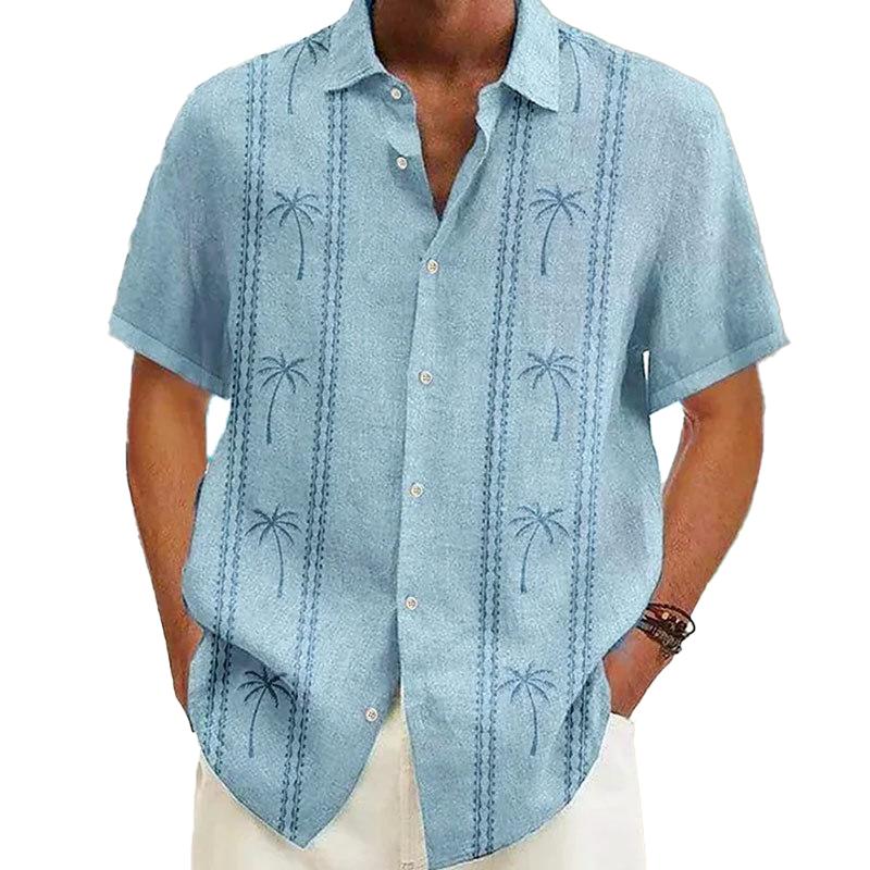 Men's Vintage Hawaiian Print Short Sleeve Shirt 9261825982648