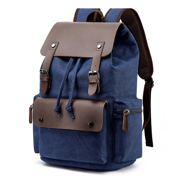 Lässiger Rucksack aus Canvas mit großer Klappe und großem Fassungsvermögen