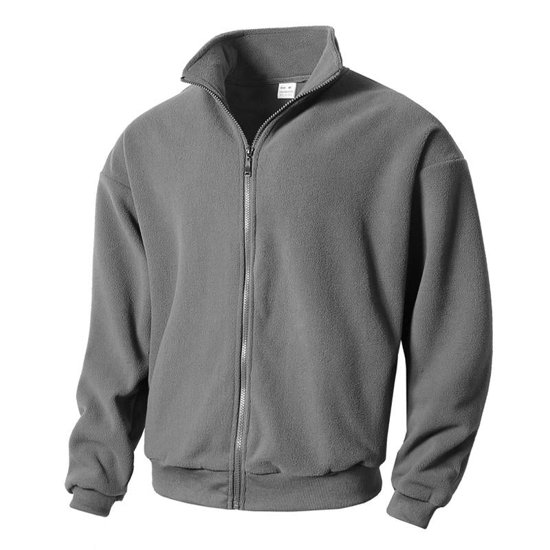 Men's Polar Fleece Long Sleeve Stand Collar Jacket 9261087326392