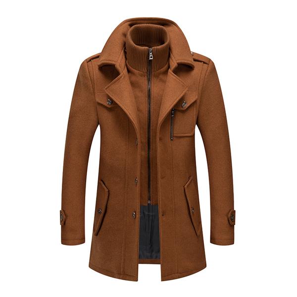 Men's Retro Double Collar Woolen Coat 9261101449400