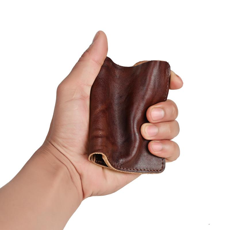 Men's Vintage Top Layer Cowhide Distressed Wrinkled Wallet 9880240095416