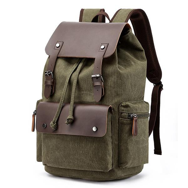 Lässiger Rucksack aus Canvas mit großer Klappe und großem Fassungsvermögen