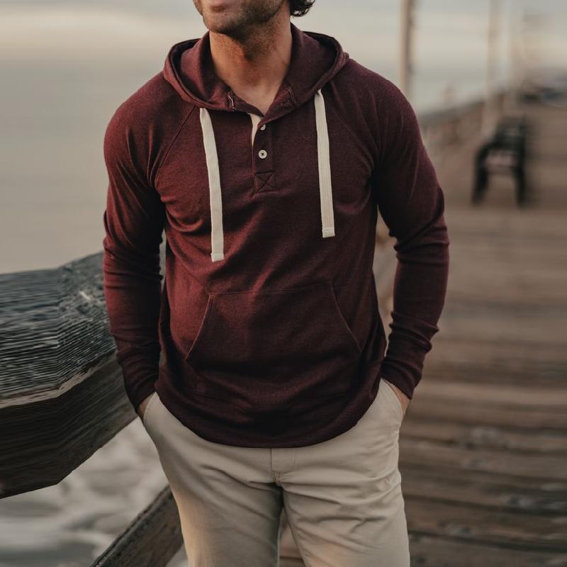 Men's Casual Cotton Blend Kangaroo Pocket Slim Fit Hoodie 9884641263800