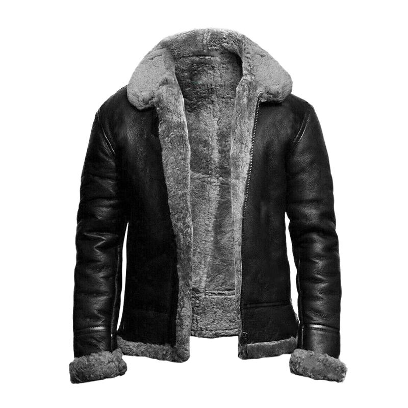 Men's Vintage Casual Fur Warm Jacket 9261089259704