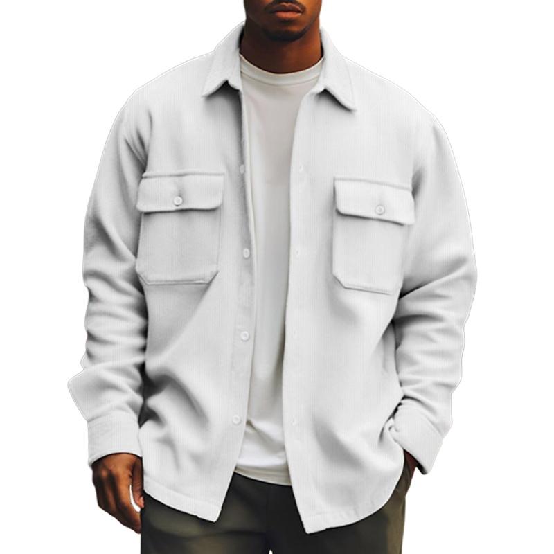 Men's Solid Color Casual Basic Lapel Jacket 9261082542264
