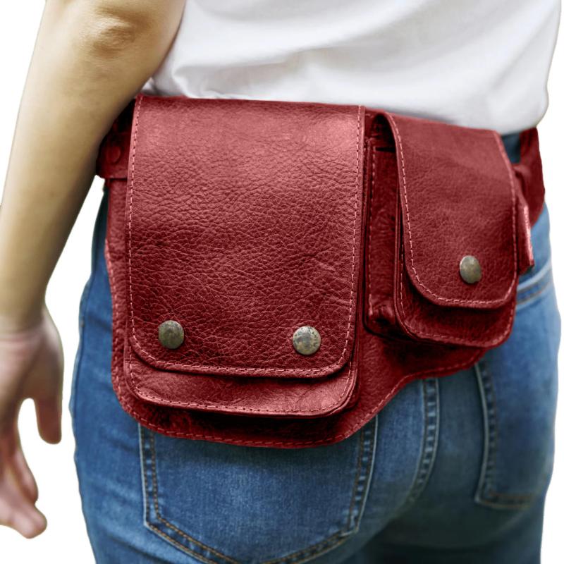Men's Classic Vintage Adjustable PU Leather Belt Shoulder Bag 9262189576376