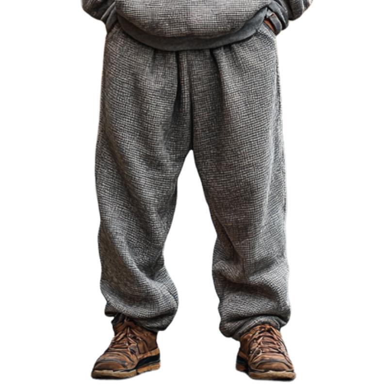 Men's Classic Casual Waffle Hoodie and Casual Pants Two-piece Set 9274152452280