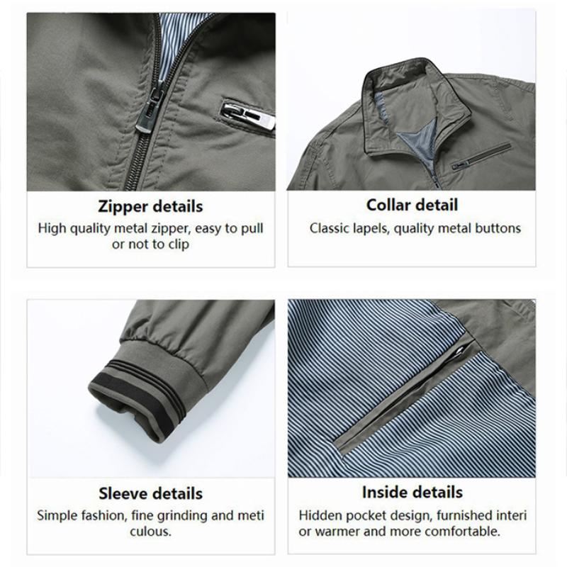Men's Casual Stand Collar Zip-up Jacket 9261096665272