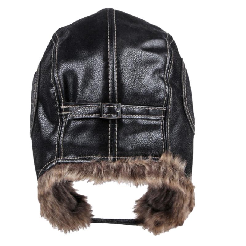 Men's Classic Retro Winter Warm Earmuffs PU Leather Hat 9272629428408