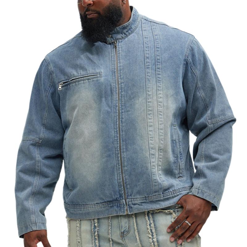 Men's Casual Stand Collar Denim Jacket 9885321167032