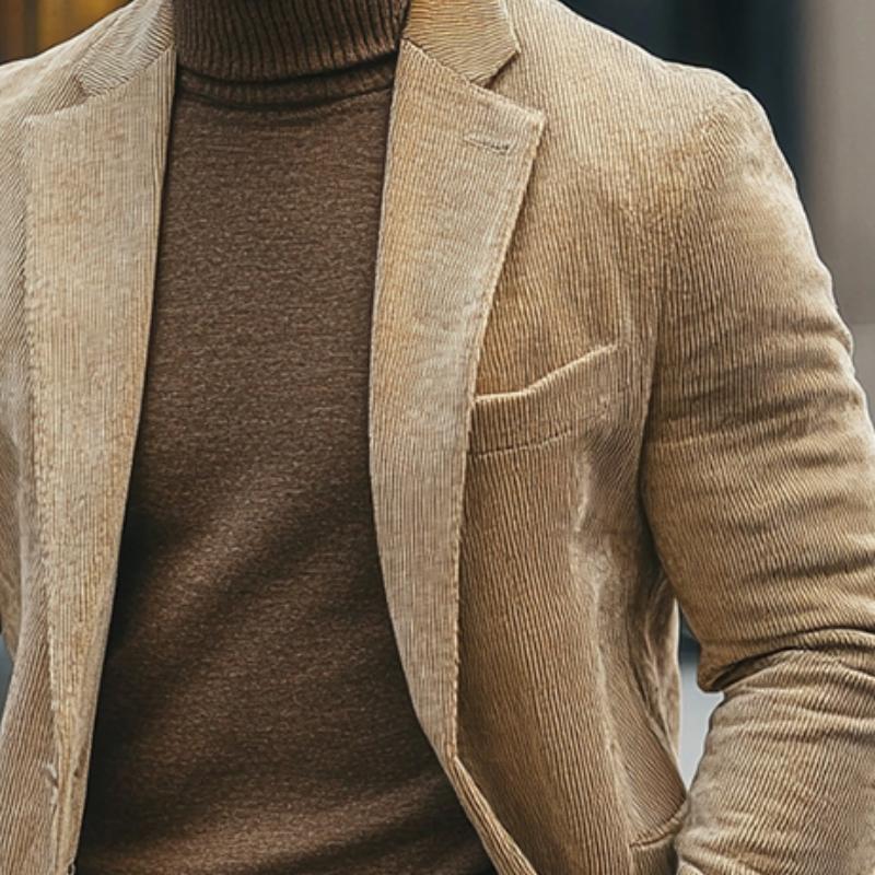 Men's Vintage Casual Corduroy Single Breasted Blazer 9873517215928