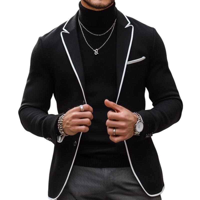 Men's Retro Casual Colorblock Single Breasted Blazer 9885838540984