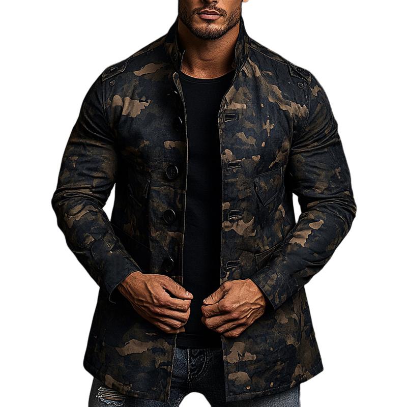 Men's Camouflage Print Mid-length Coat 9261108003000