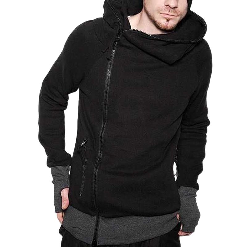 Men's Side Zipper Hooded Casual Long Sleeve Hoodie 9885840048312