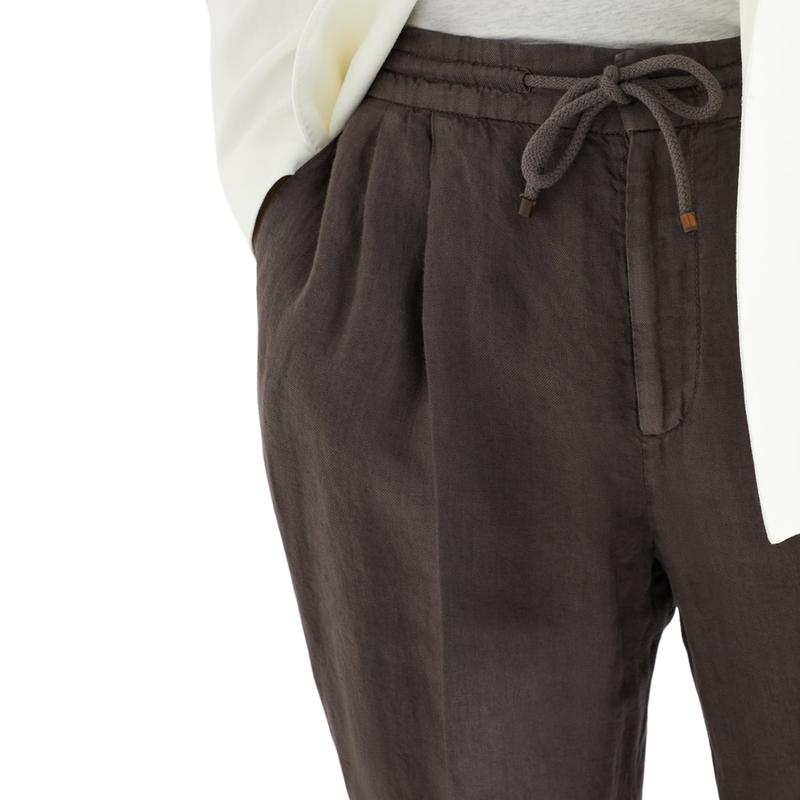 Men's Loose Drawstring Elastic Waist Linen Casual Pants 9890061975736