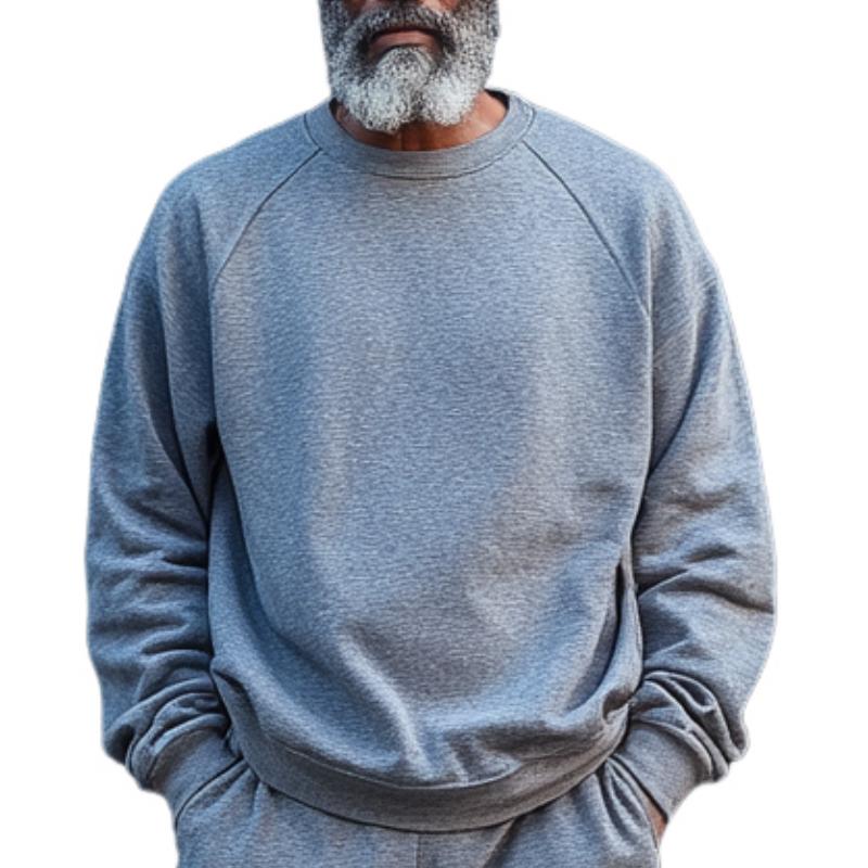 Men's Classic Casual Round Neck Pullover Sweatshirt and Casual Pants Two-piece Set 9274152353976