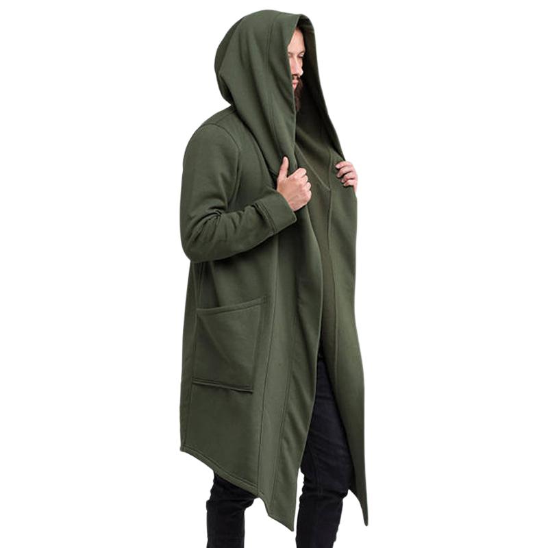 Men's Long Cardigan Cape Coat Hooded Coat 9261105709240