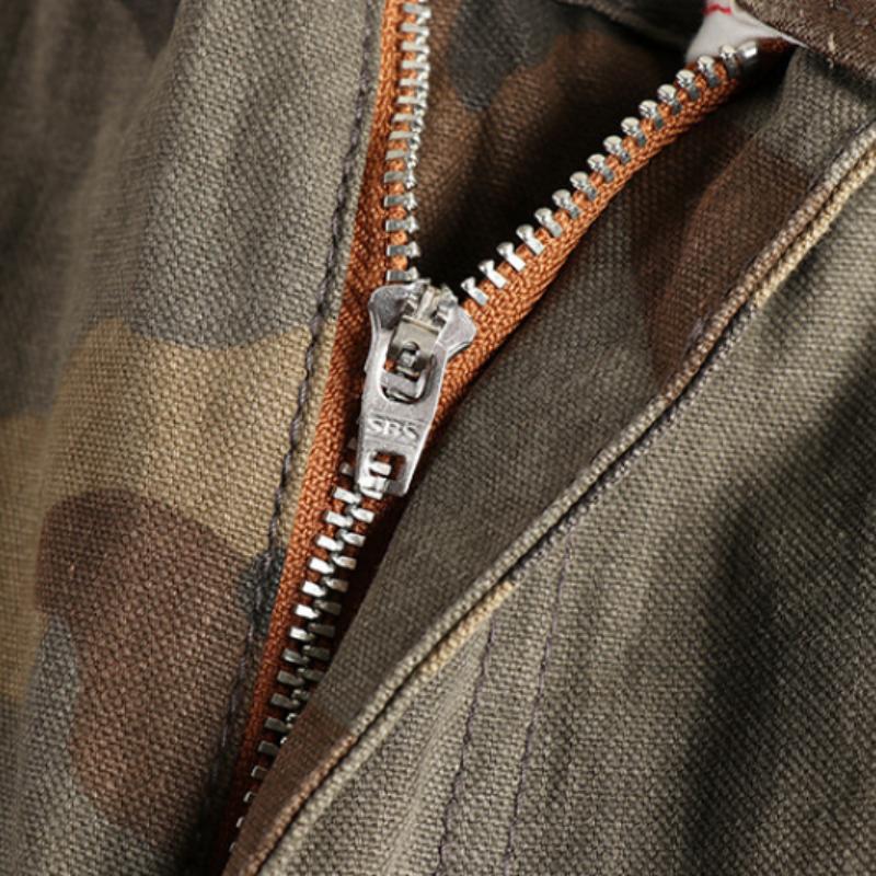 Men's Vintage Distressed Washed Camouflage Straight Cargo Pants 9261770408120