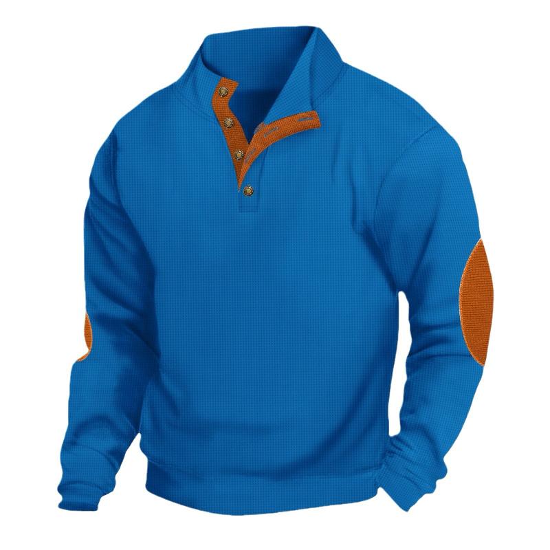 Men's Outdoor Casual Stand Collar Waffle Sweatshirt 9267507626168