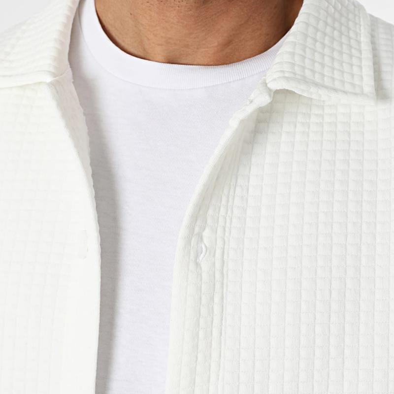 Men's Solid Waffle Jacket and Pants Set 9260834291896
