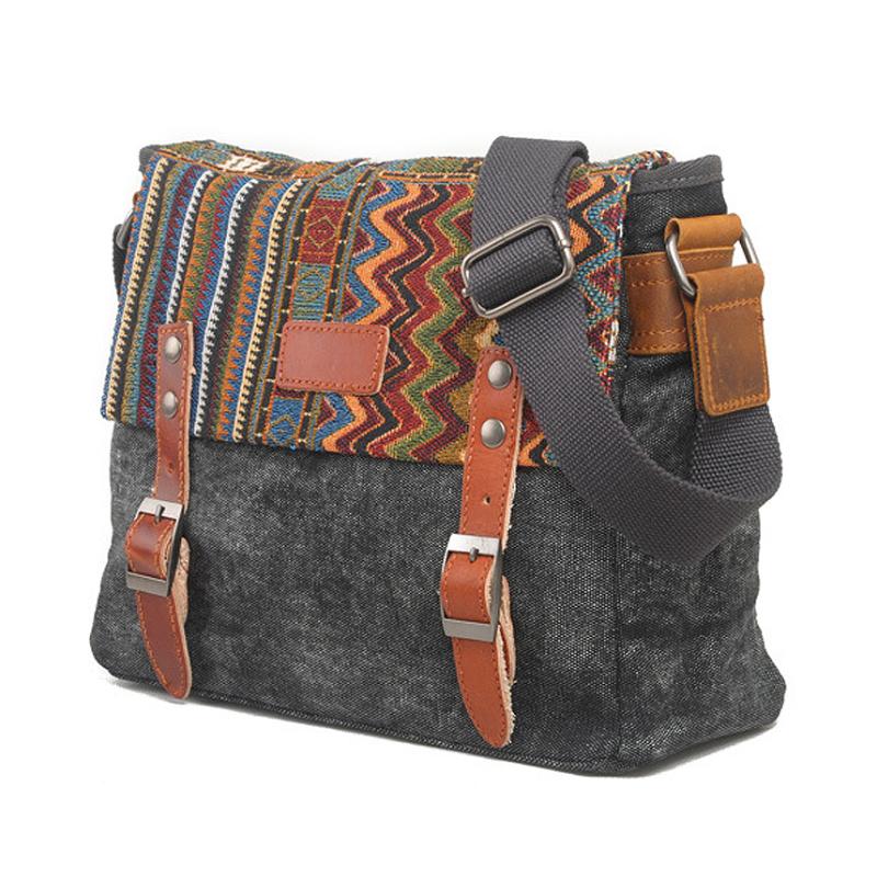 Men's Retro Ethnic Pattern Canvas Shoulder Bag 9262190330040